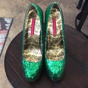 Tall green stilettos